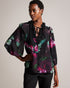 FAIZIAA-Tops-Romance meets effortless glamour in FAIZIAA. Half-length blouson sleeves create a relaxed and feminine look that's perfect for sunny days, while the flower appliqués bring an extra dose of femininity. V-neck top Neck tie Trailing floral print Half length blouson sleeves Cami lining with adjustable straps Flower appliqués- Ted Baker Romania